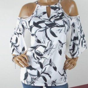Worthington "White Avila" Cold Shoulder Blouse